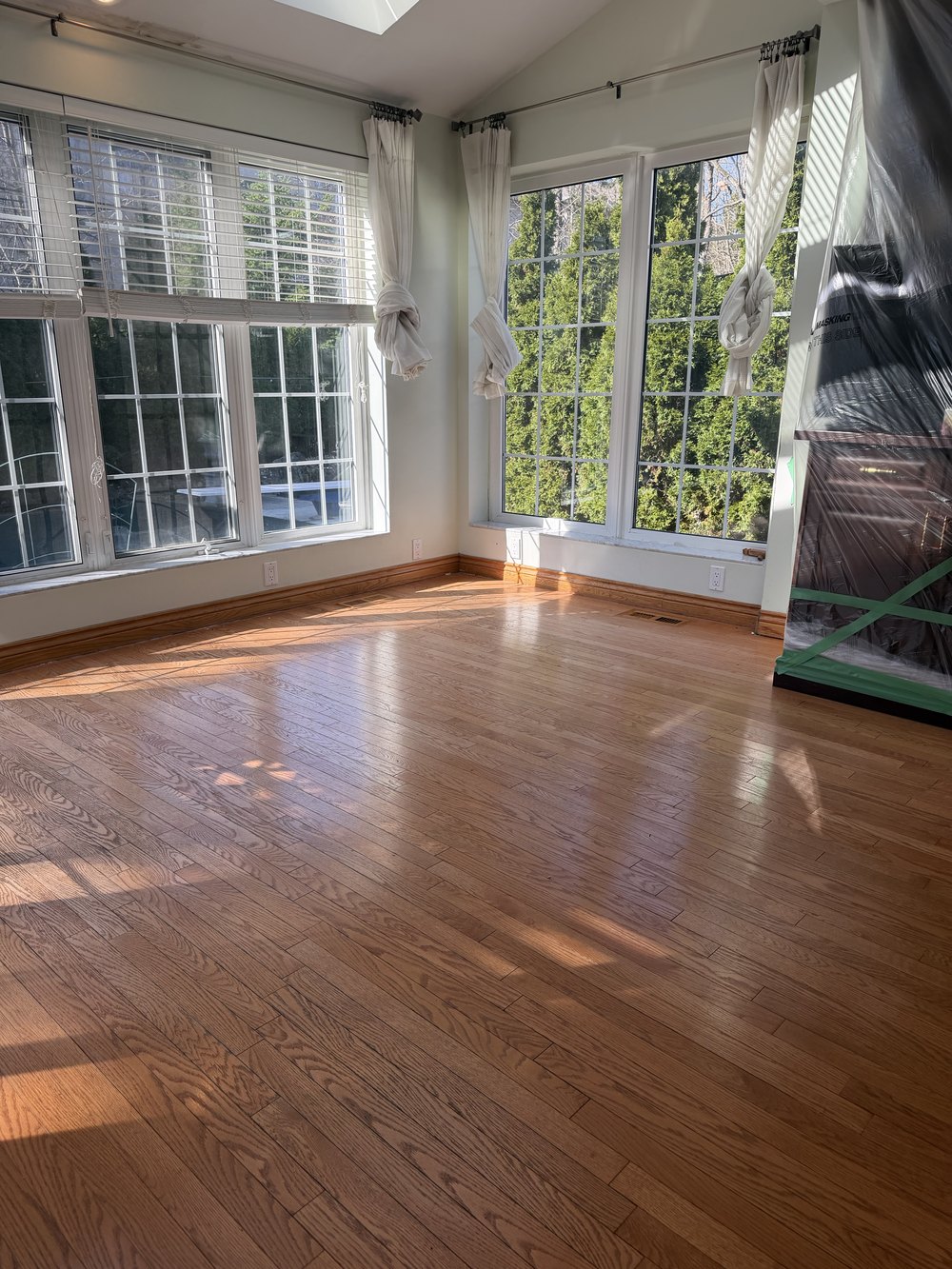 Hardwood floor before refinishing in North York